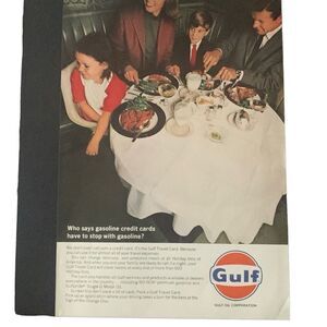 Vintage 1966 Gulf Who Says Gasoline Credit Cards Stop With Gasoline Ad Advertise